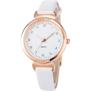 Women’S Silicone Sports Watch – Crystal Accented Leather Strap Analog Display